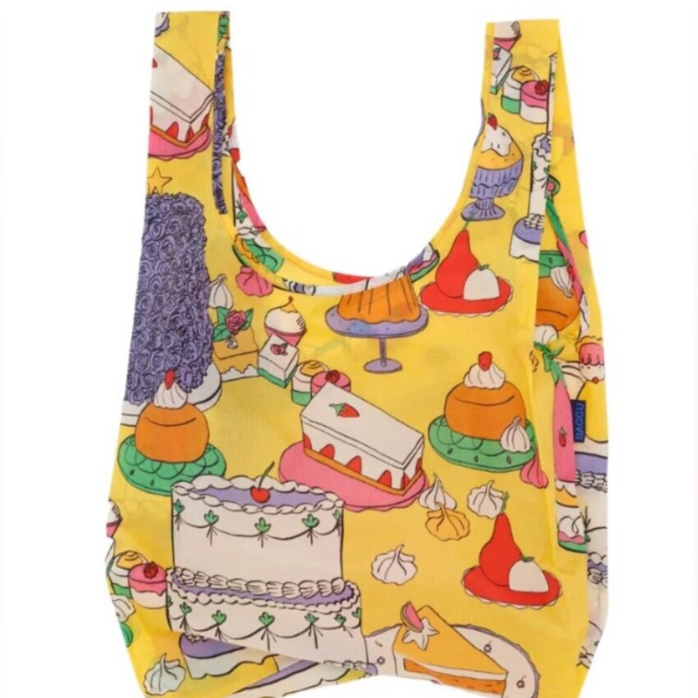 Nwt 2 Piece Bundle Baggu Tote Bags Standard Size Patisserie & Apples And Bananas View 6